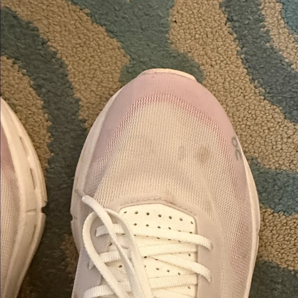 On Running Women's Sneakers in White and Light Pink